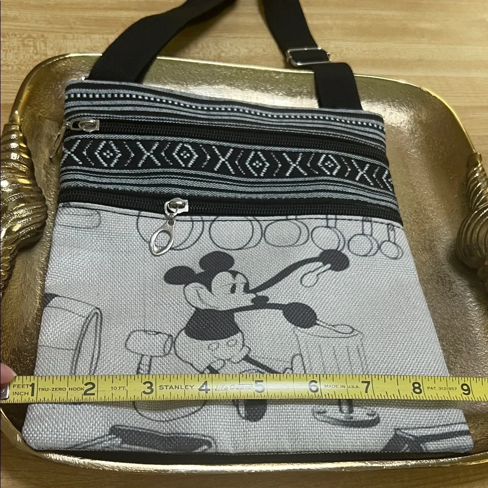 #1346=Mickey Mouse Black and Gray Crossbody Bag - Picture 3 of 14